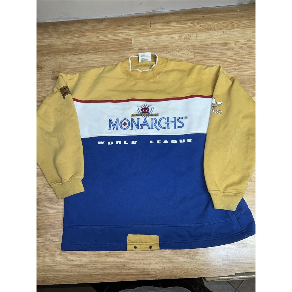 Vntg Adidas London Monarchs World League Football Crewneck Sweatshirt Mens Large